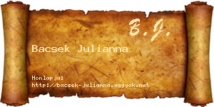 Bacsek Julianna névjegykártya